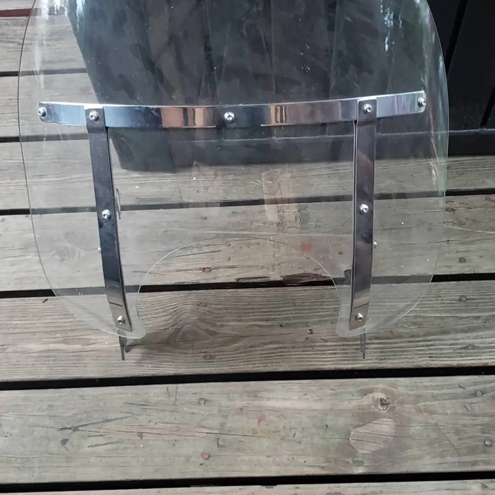 Clear Acrylic Shield with Silver Accents
